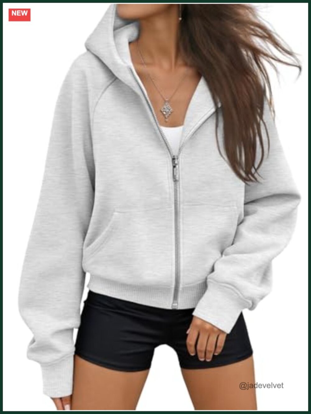 Women's Fleece Lined Zip Up Hoodie Athletic Cropped Sweatshirt